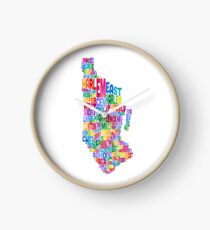 Reloj Manhattan New York Typography Text Map