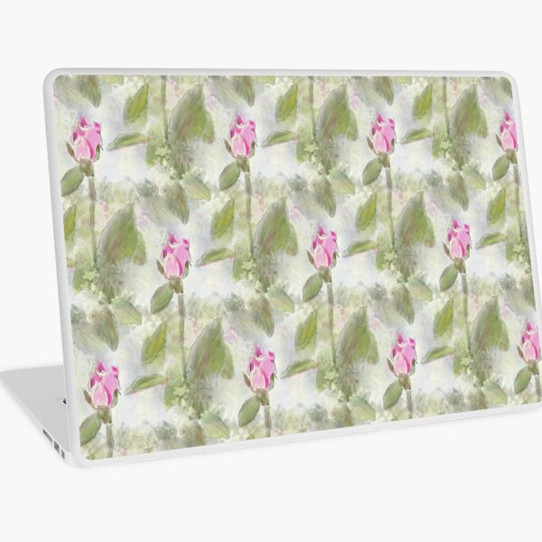 Pink Rosebud on a Summer Day Laptop Skin