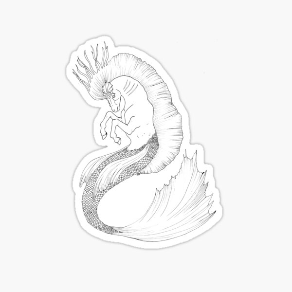 Hand Drawn Fantasy Hippocamp Sticker