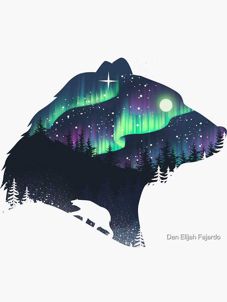 "Northern Lights" Sticker by dandingeroz Redbubble