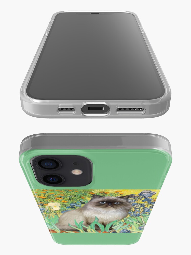 Alternate view of Famous Art: Irises (Van Gogh)-adapted with a Himalayan Cat iPhone Case & Cover