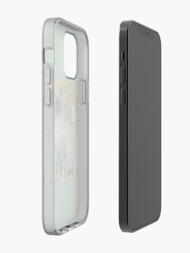 Alternate view of Famous Art: Irises (Van Gogh)-adapted with a Himalayan Cat iPhone Case & Cover