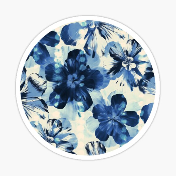 Item preview, Shibori Inspired Oversized Indigo Floral designed and sold by micklyn.