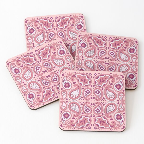 Item preview, Paisley Abstract Flowers Tear Drops Shades of Pink White designed and sold by DeerSpirit.