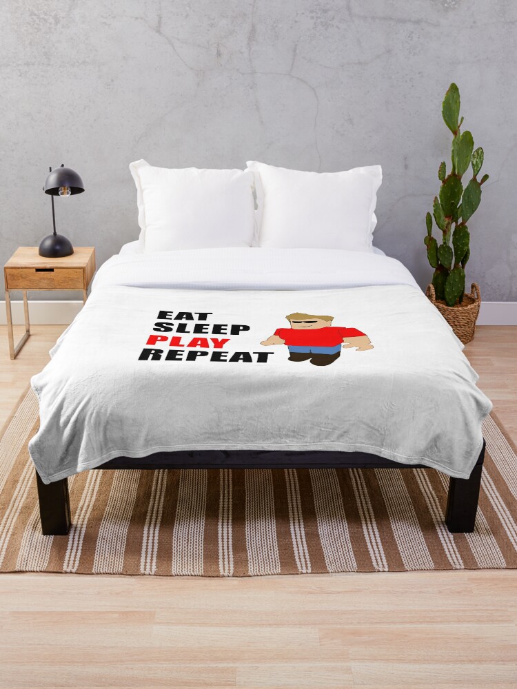 Roblox Eat Sleep Play Throw Blanket By Alasigraff Redbubble - roblox gaming i eat fire t shirt duvet cover duvet covers