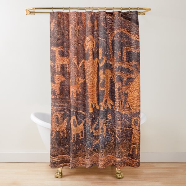 Native American. Prehistoric Petroglyphs. Shower Curtain