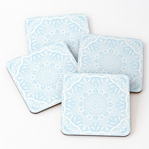 Item preview, Pastel Blue and White Mandala designed and sold by Kelly Dietrich Mandala & Fractal Art.