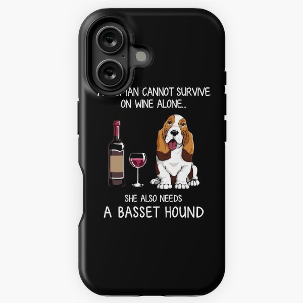 Artikel-Vorschau von Basset Hound und Wein Lustiger Hund, designt und verkauft von TeeDoozy.