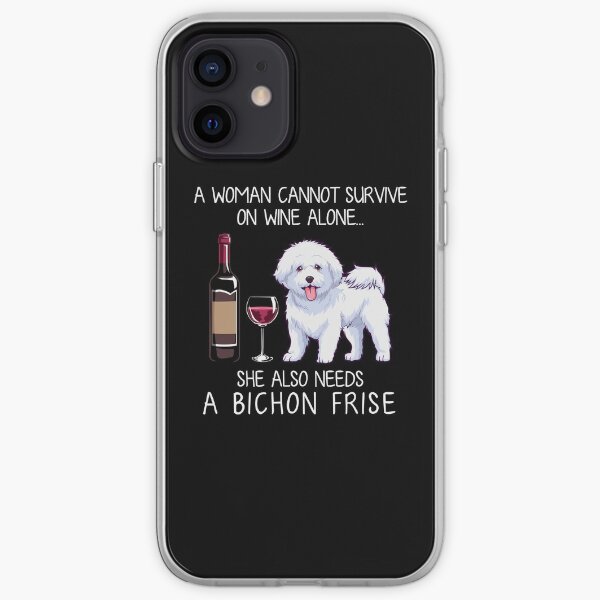 Bichon Frise and wine Funny dog iPhone Soft Case