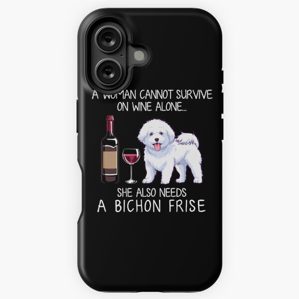 Artikel-Vorschau von Bichon Frise und Wein Lustiger Hund, designt und verkauft von TeeDoozy.
