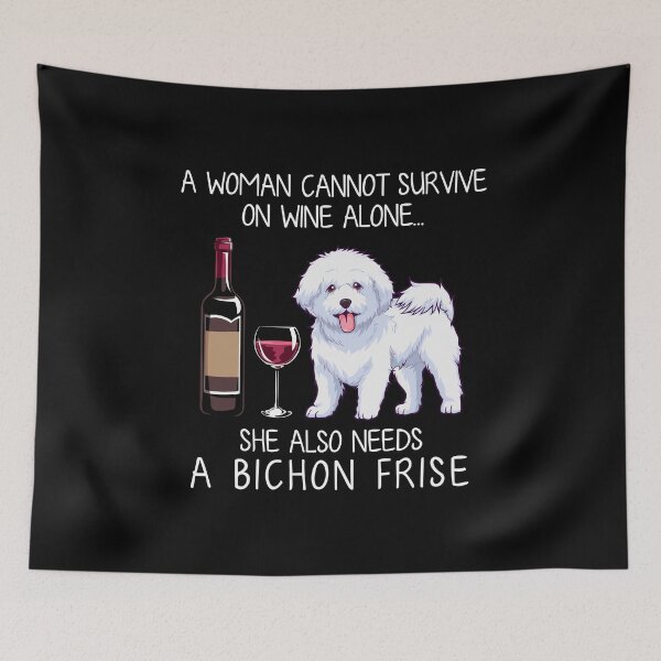 Item preview, Bichon Frise and wine Funny dog designed and sold by TeeDoozy.