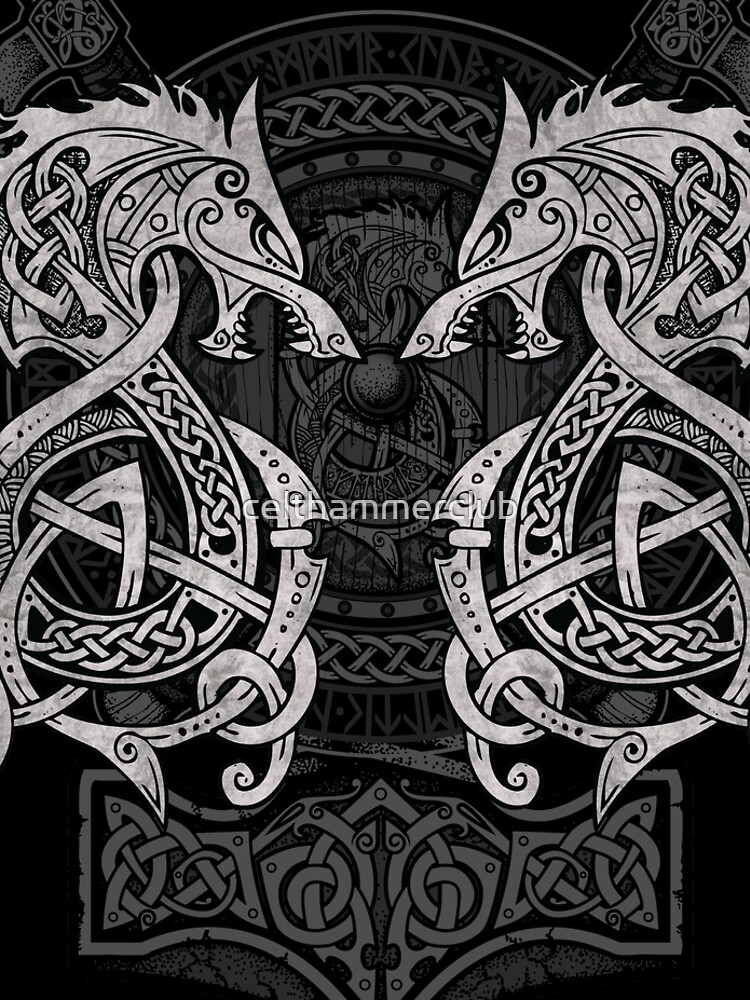Thumbnail 5 of 5, Leggings, Fighting Fenrir designed and sold by celthammerclub.