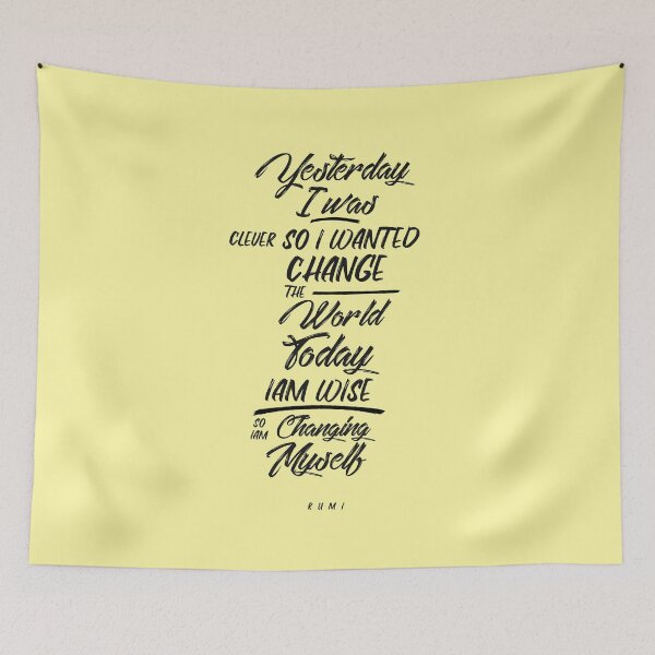 Item preview, Changing Myself - Wisdom - Rumi Quotes - Rumi Poster - Typography - Lettering - Black and white 01 designed and sold by Studio Grafiikka.