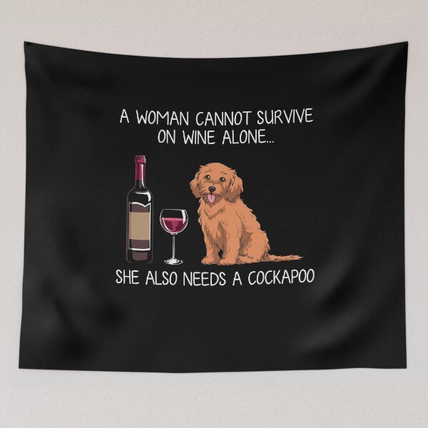 Item preview, Cockapoo and wine Funny dog designed and sold by TeeDoozy.