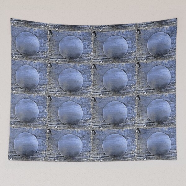 Item preview, Round Textured "Wooden" Composition In Blue. Blue Dots Pattern. designed and sold by SpieklyArt.