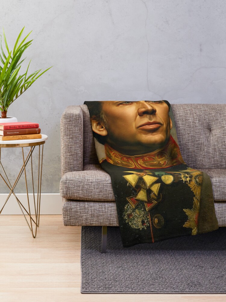 Alternate view of Nicolas Cage - replaceface Throw Blanket