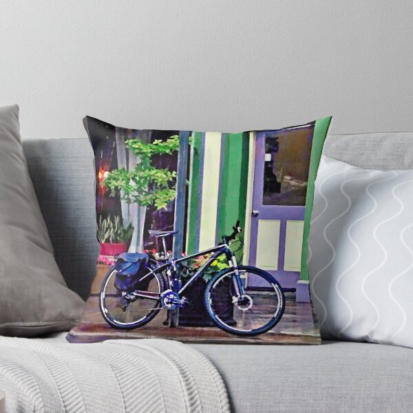 Item preview, Owego NY - Bicycle Parked on Rainy Street designed and sold by Susan Savad.