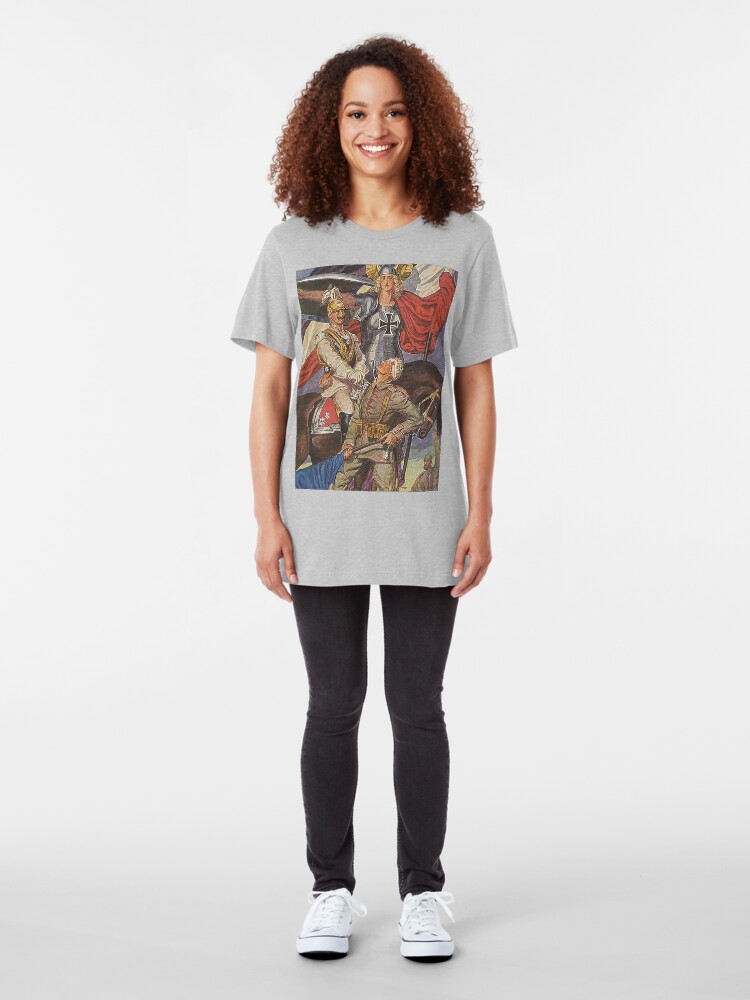 Alternate view of WWI 1914 ...Kaiser awarding Iron Cross Slim Fit T-Shirt