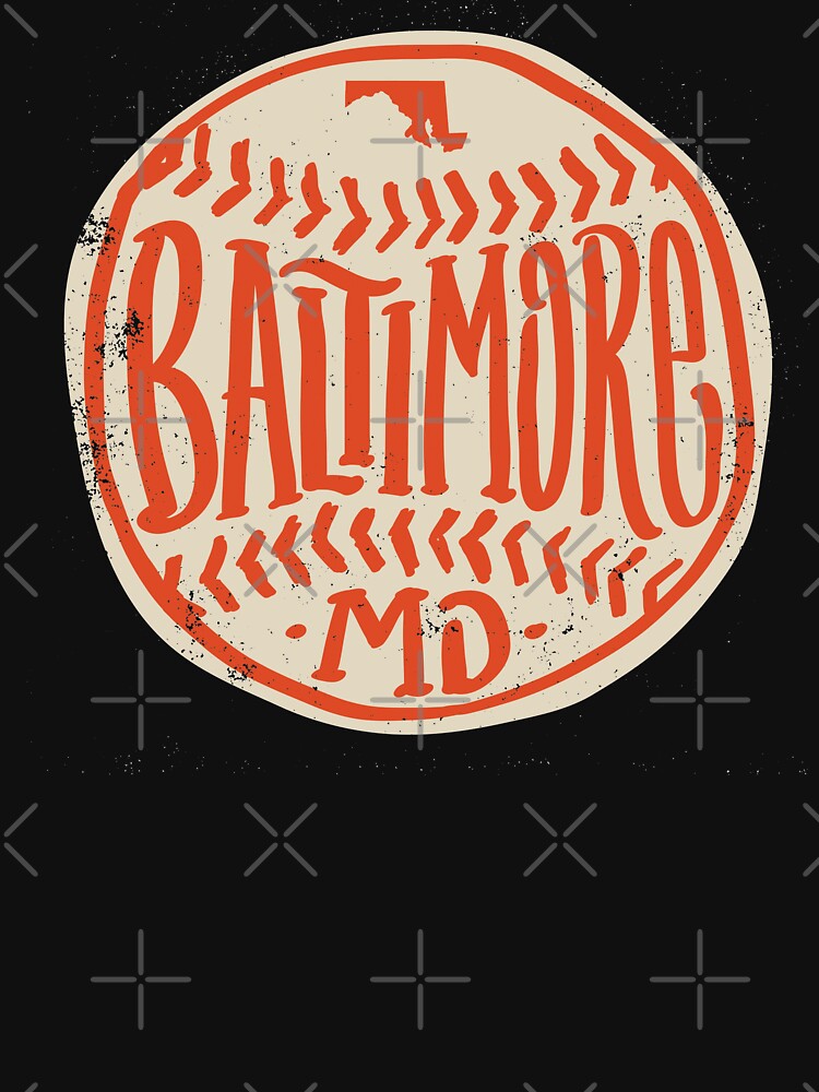 Baltimore Orioles text logo Distressed Vintage logo T-shirt 6