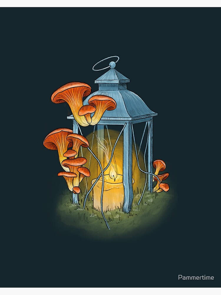 Jack O Lantern Mushrooms Art Board Print By Pammertime Redbubble