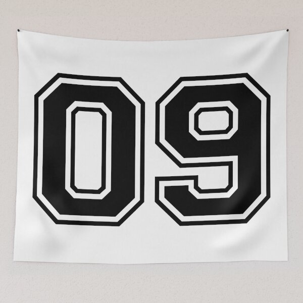 Item preview, 09 Uniform numbers in black with a black outside contour line number designed and sold by Magdalena Teterdynko.