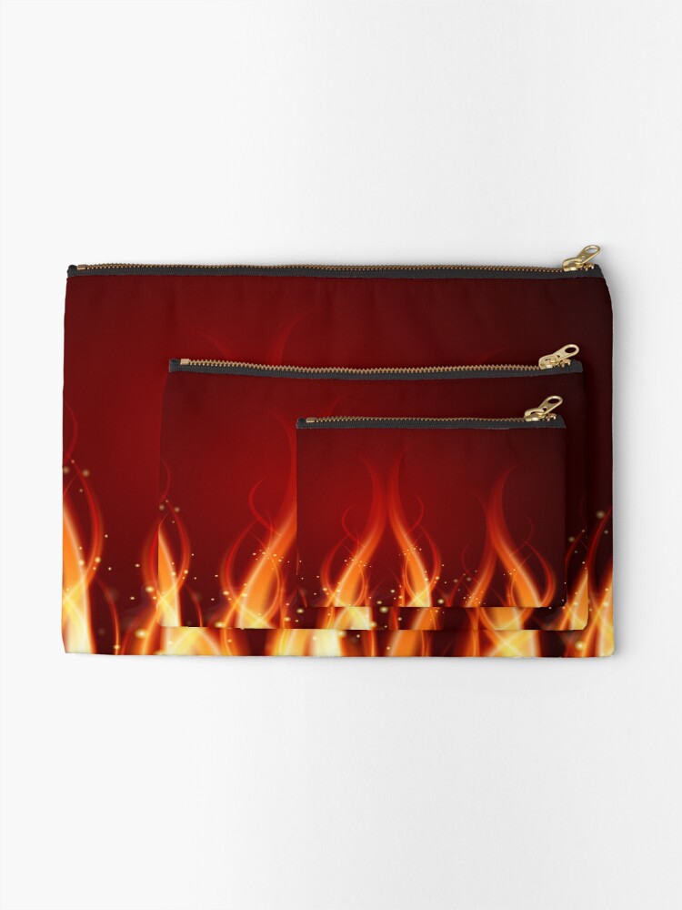 Thumbnail 2 of 4, Zipper Pouch, Fire Flames Background designed and sold by robertllynch.
