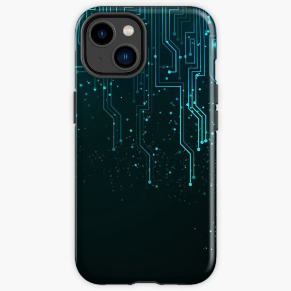 Abstract Blue Lights Circuit Board iPhone Tough Case