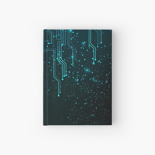 Abstract Blue Lights Circuit Board Hardcover Journal