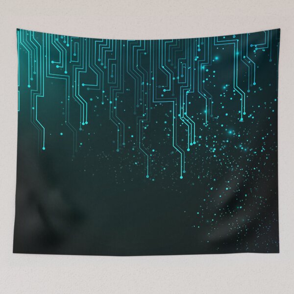Item preview, Abstract Blue Lights Circuit Board designed and sold by Robert Lynch.