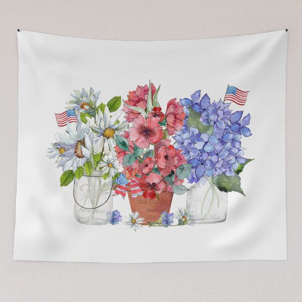 Item preview, July Flowers on Shiplap B designed and sold by Jean Plout.