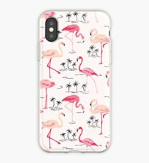 Flamingo Bird Retro Background iPhone Case