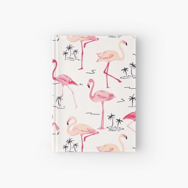Flamingo Bird Retro Background Hardcover Journal