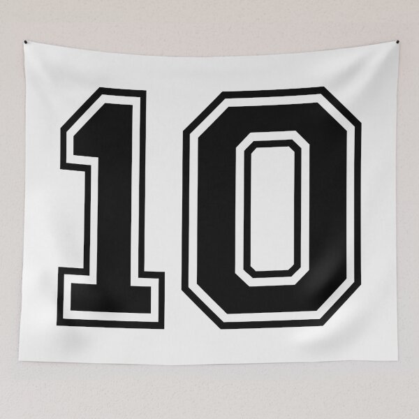 Item preview, 10 Uniform numbers in black with a black outside contour line number designed and sold by Magdalena Teterdynko.