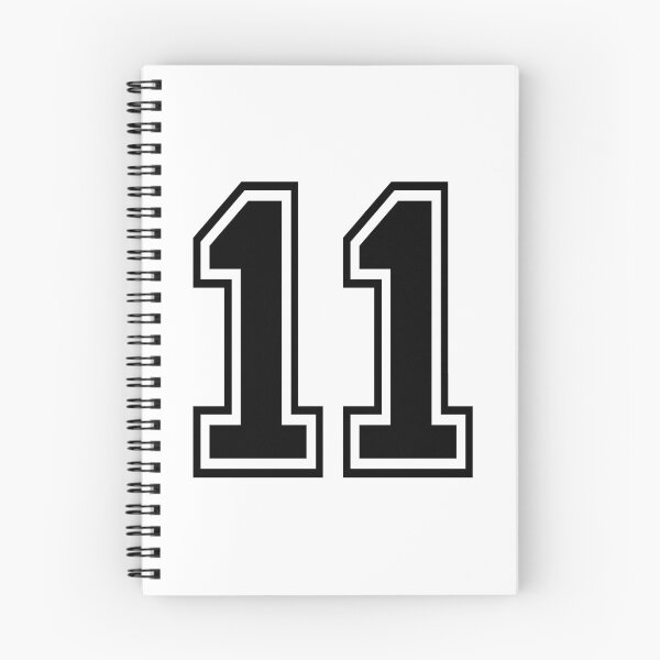 Item preview, 11 Uniform numbers in black with a black outside contour line number designed and sold by Magdalena Teterdynko.