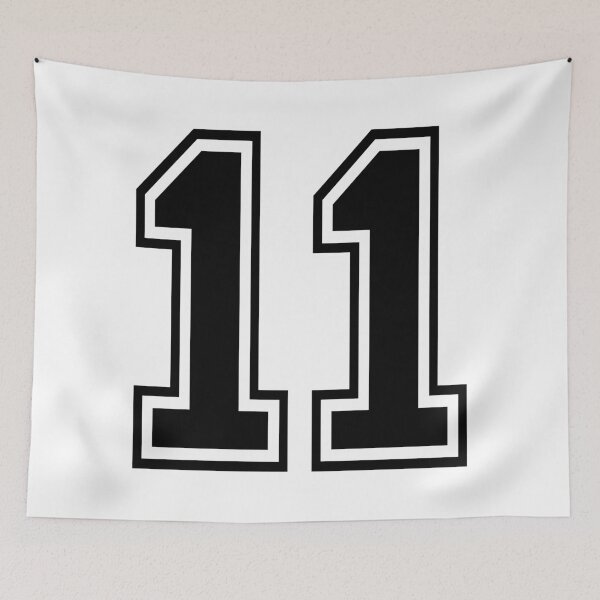 Item preview, 11 Uniform numbers in black with a black outside contour line number designed and sold by Magdalena Teterdynko.