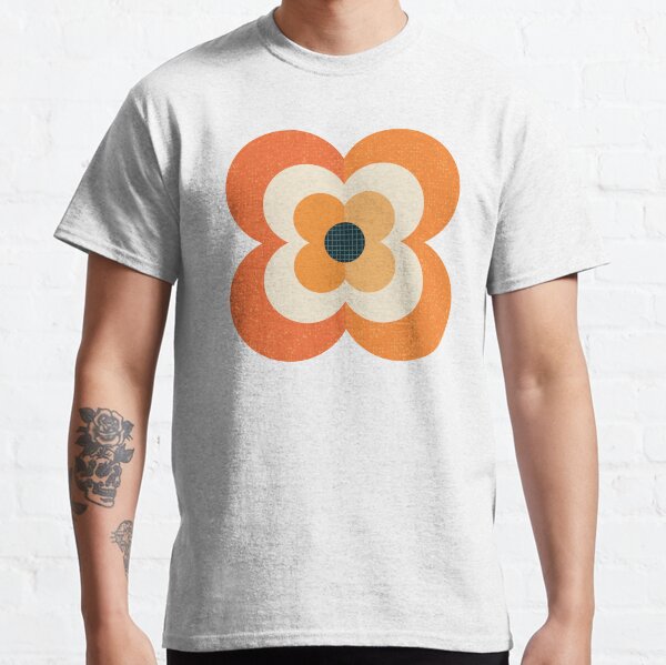 Item preview, Retro Flowers - Orange and Charcoal designed and sold by Daisy Beatrice.