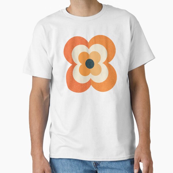 Item preview, Retro Flowers - Orange and Charcoal designed and sold by Daisy Beatrice.