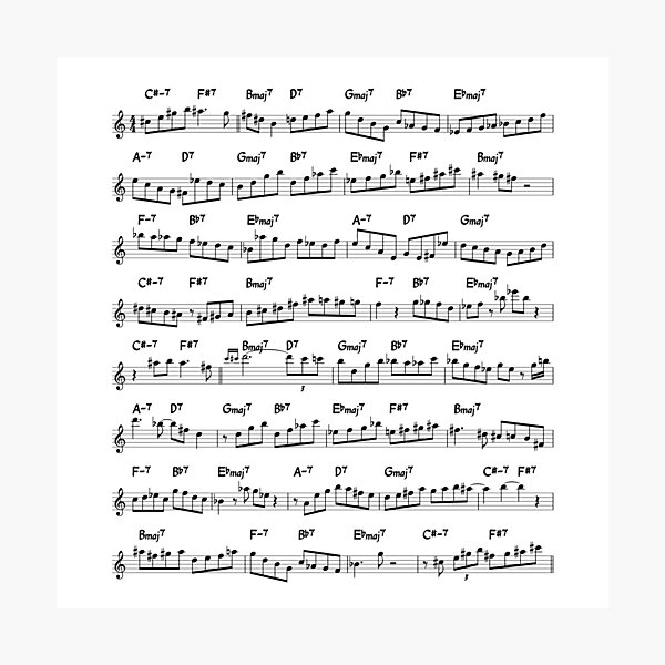 Coltrane Solo on Giant Steps (dark design) Photographic Print