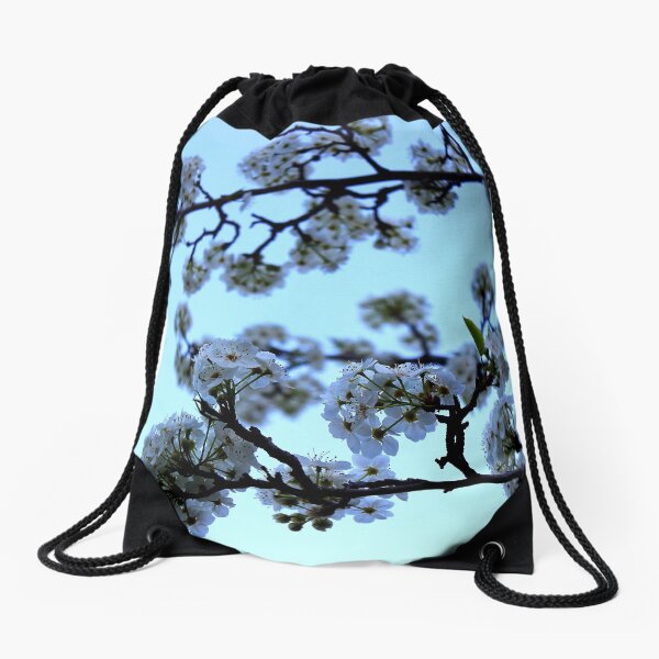 Early Morning Pear Blossom Drawstring Bag