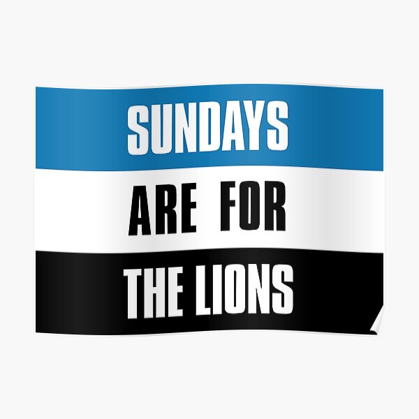 Detroit Lions Sports Poster, Detroit LIONS Artwork, Lions in front of –  McQDesign