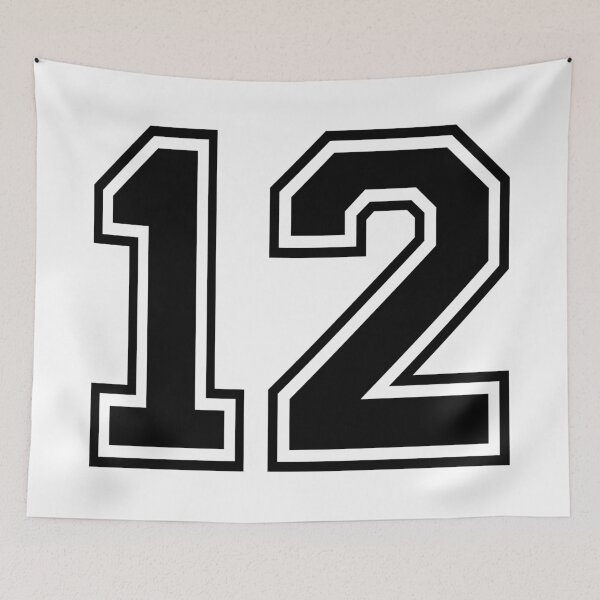 Item preview, 12  Uniform numbers in black with a black outside contour line number designed and sold by Magdalena Teterdynko.