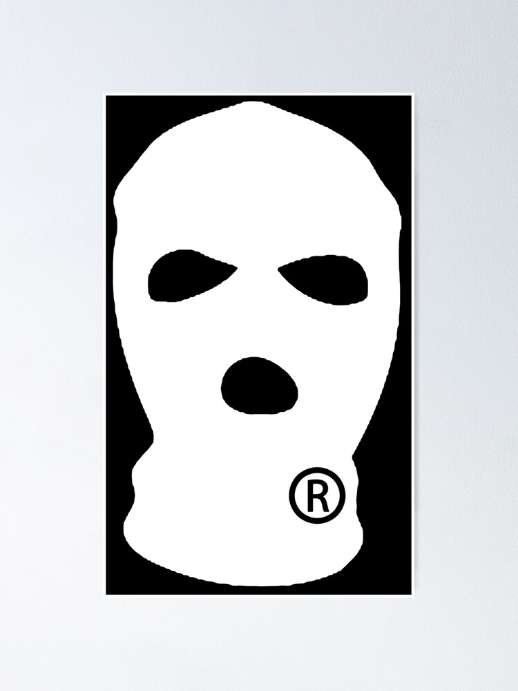 White Ski Mask Poster By Knightink Redbubble