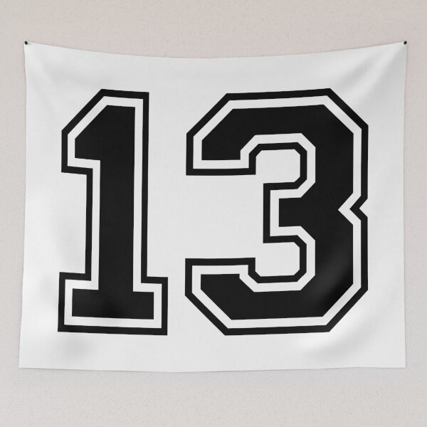 Item preview, 13  Uniform numbers in black with a black outside contour line number designed and sold by Magdalena Teterdynko.