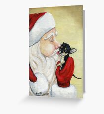 Santa's Kiss for Chihuahua Puppy Greeting Card