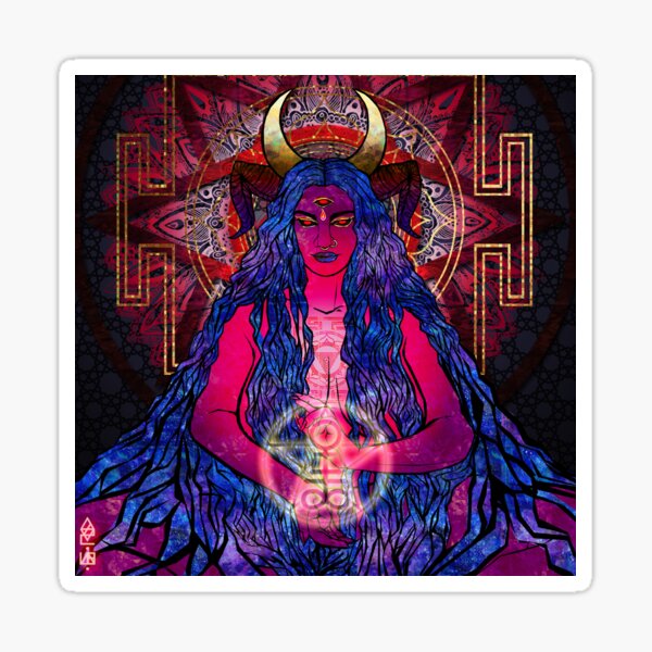 the devil and the goddess Sticker