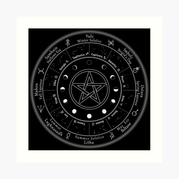 Pagan Calendar Wheel of The Year Art Print
