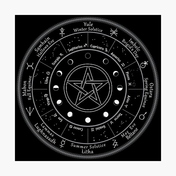 Pagan Calendar Wheel of The Year Photographic Print