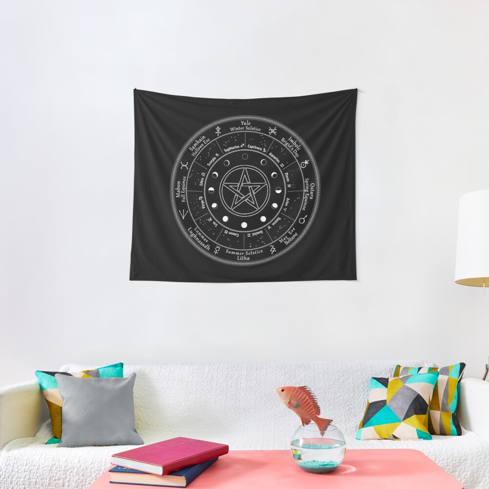 "Pagan Calendar Wheel of The Year" Tapestry by GroveHollow Redbubble