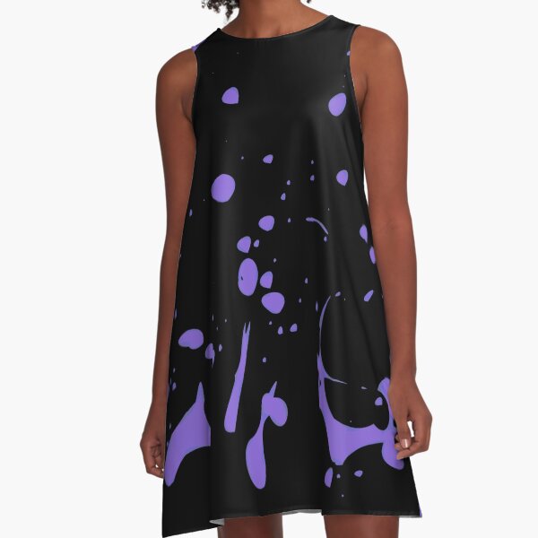 Blue Snow Night Abstraction A-Line Dress