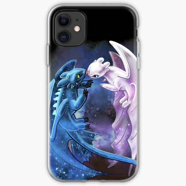 Dragon Heart - Starry Dragons - Toothless and Light Fury iPhone Soft Case